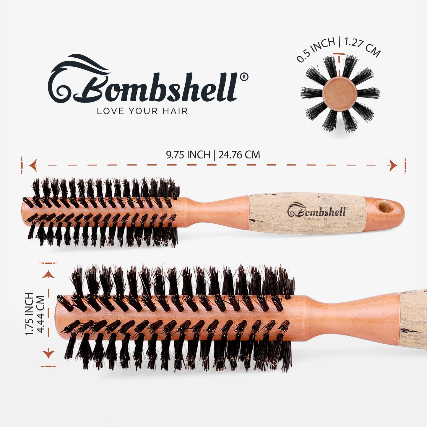 Bombshell Birch Wood Round Brush — 1.75″