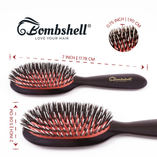 Bombshell Pocket Cushion Brush — 7″ Boar & Nylon