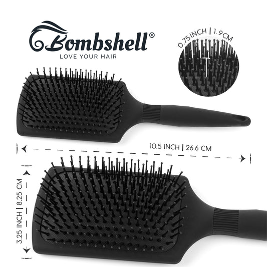 Bombshell Paddle Brush — Long Round Handle, 10¾”