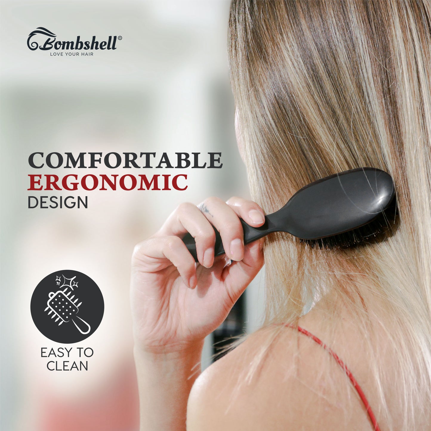 Bombshell Pocket Cushion Brush — 7″ Pure Boar