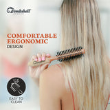 Bombshell Sustainable 1.75" Round Hair Brush — Birchwood and Cork Handle Hairbrush with Mixed Bristles, Ergonomic Boar Bristle Hair Brush Round for Blow Drying, Curling, and Styling