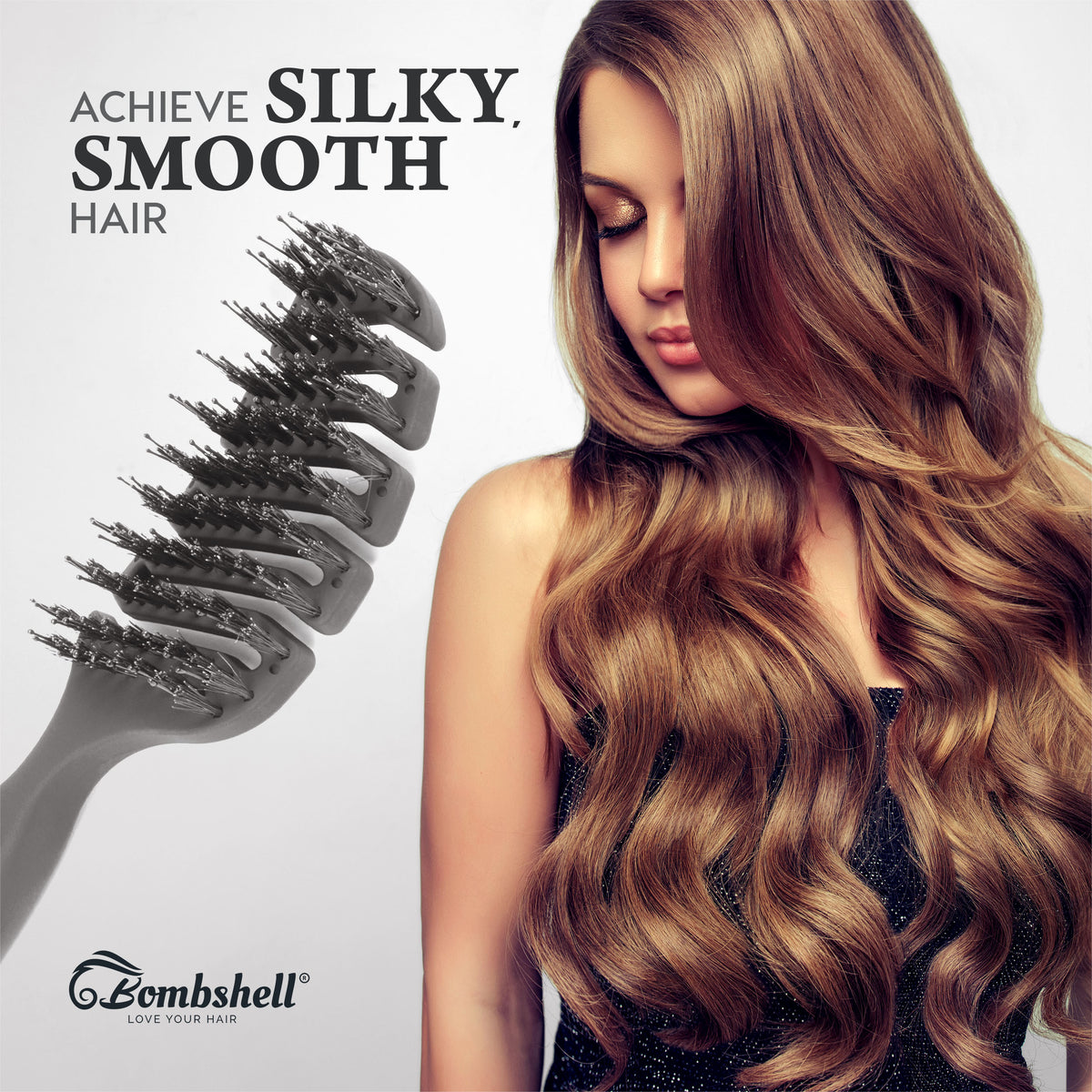 Bombshell Curved Flexible Vent Brush — Boar & Nylon, 9.5″