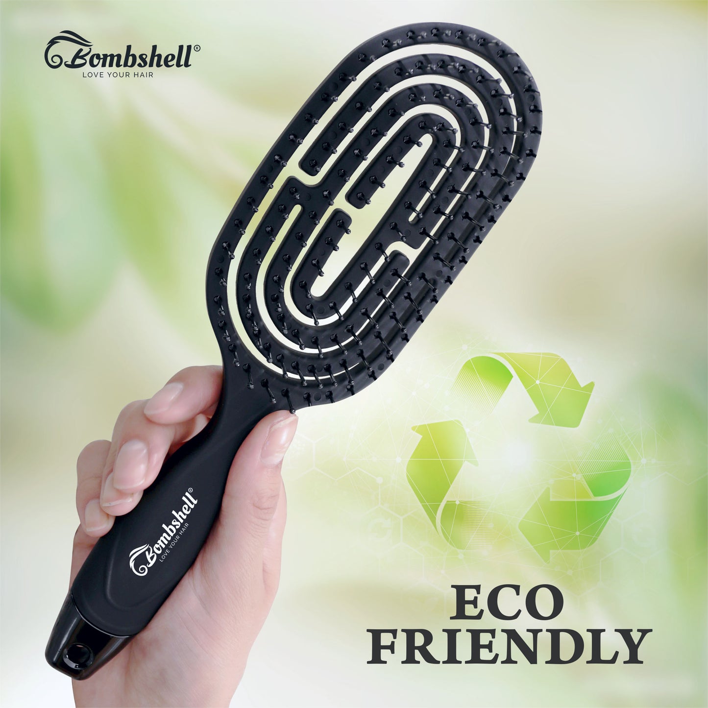 Bombshell Oval Flexible Vent Brush — Ball-Tip Nylon, 9¾″