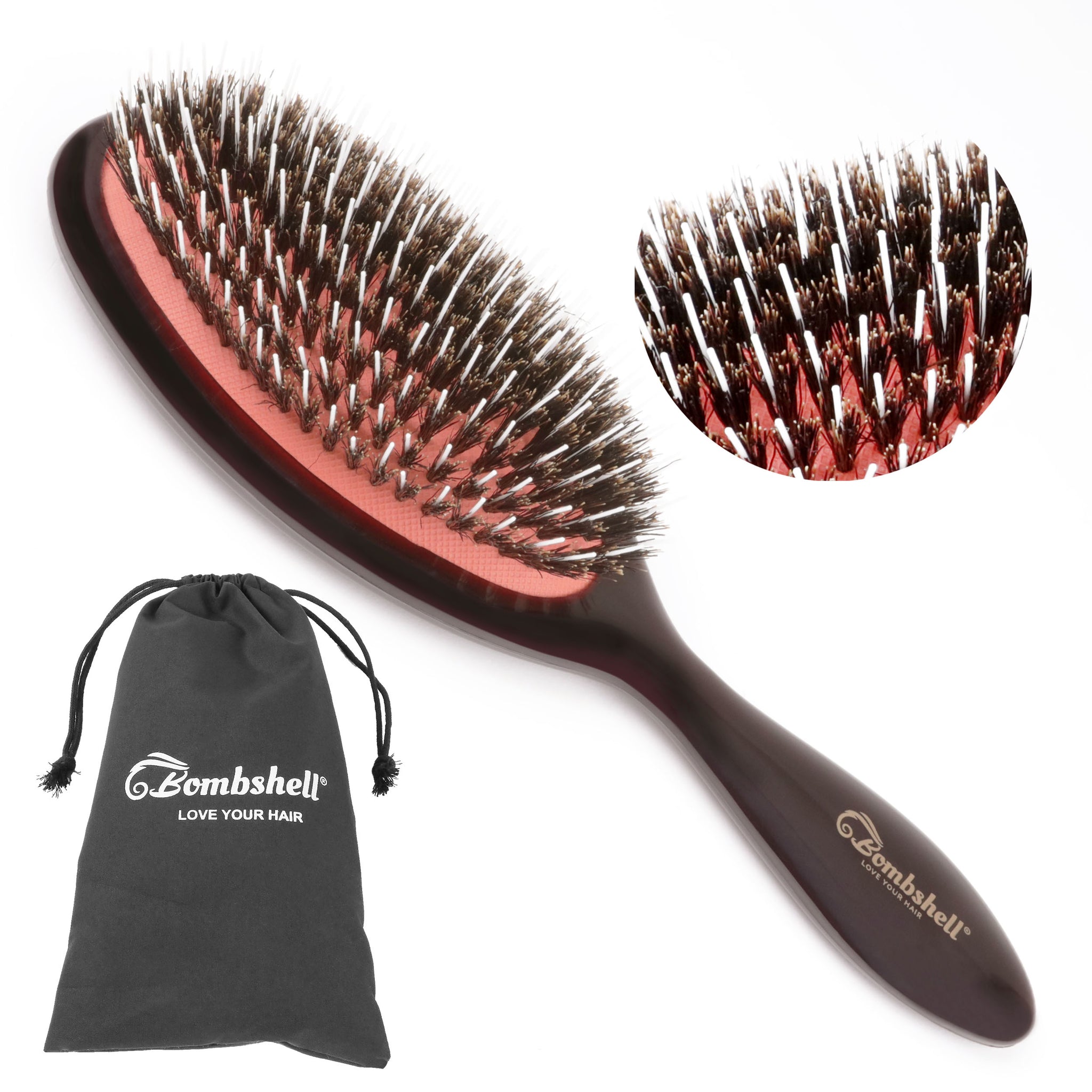 Bombshell Padded Cushion Standard size Hair Brush — Boar & Nylon Brist –  Peter Louis
