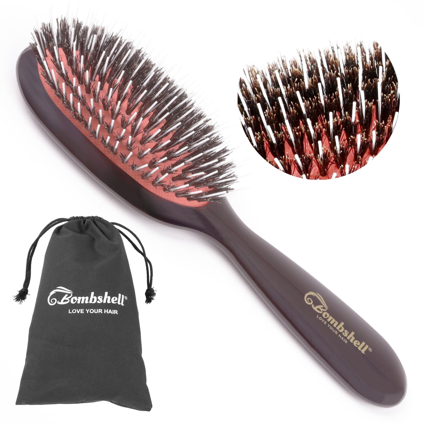 Bombshell Pocket Cushion Brush — 7″ Boar & Nylon