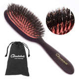 Bombshell Padded Cushion Pocket Hair Brush — Pure Boar Bristle Hair Brush with Rubber Cushion Pad , Luxury Hair Brushes for Women and Men