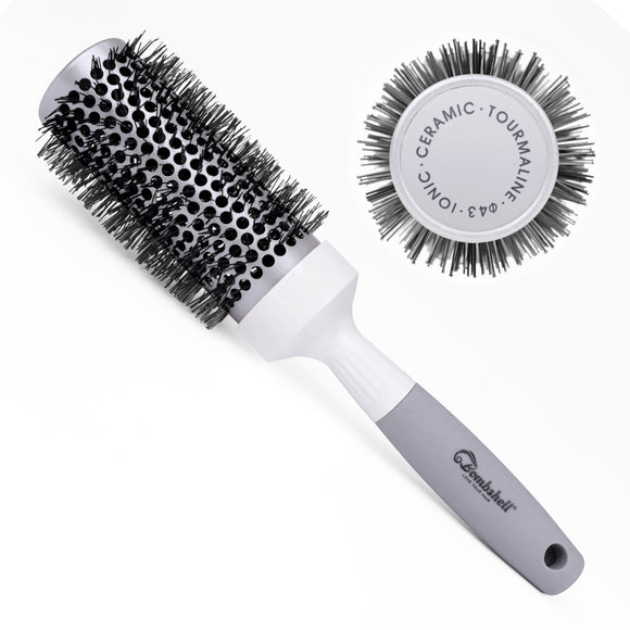 Bombshell Ceramic Round Brush — Pro Ultra Ceramic Thermal Round Hair Brush with Rubber Handle, Round Brush for Blow Drying, Curling, and Styling 43MM