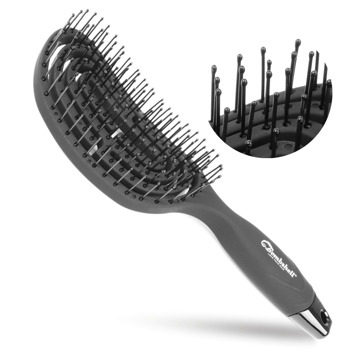 Bombshell Oval Flexible Vent Brush — Ball-Tip Nylon, 9¾″