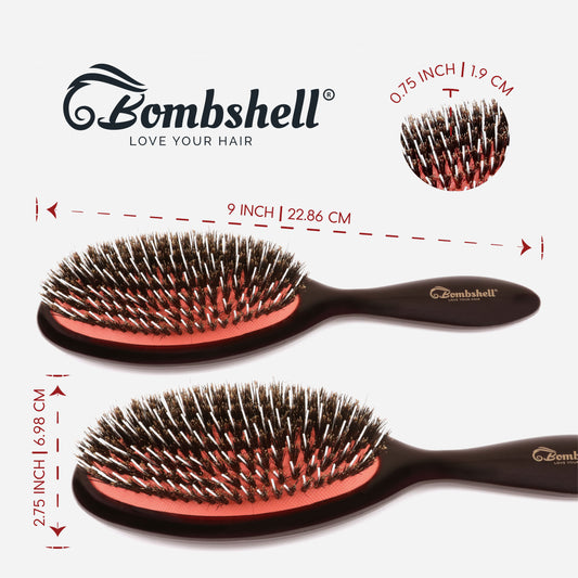 Bombshell Oval Cushion Brush — 8⅞″ Boar & Nylon
