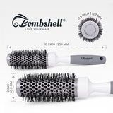 Bombshell Ceramic Round Brush — Pro Ultra Ceramic Thermal Round Hair Brush with Rubber Handle, Round Brush for Blow Drying, Curling, and Styling 33MM