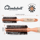 Bombshell Birch Wood 1.75" Round Brush — Sustainable Boar Bristle Round Brush with Natural Birch Wood Handle, Round Hair Brush for Styling, Blow Out, and Curling