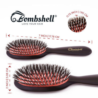 Bombshell Pocket Cushion Brush — 7″ Boar & Nylon