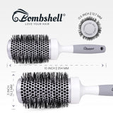 Bombshell Ceramic Round Brush — Pro Ultra Ceramic Thermal Round Hair Brush with Rubber Handle, Round Brush for Blow Drying, Curling, and Styling 53MM