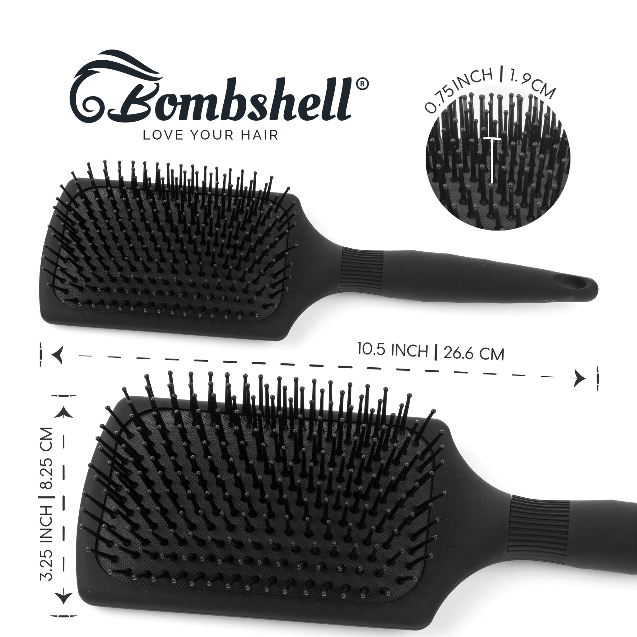 Bombshell Padded Cushion Standard size Hair Brush — Boar & Nylon