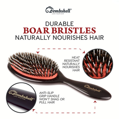 Bombshell Oval Cushion Brush — 8⅞″ Boar & Nylon