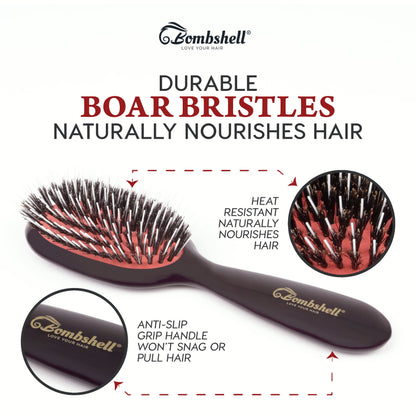 Bombshell Pocket Cushion Brush — 7″ Boar & Nylon