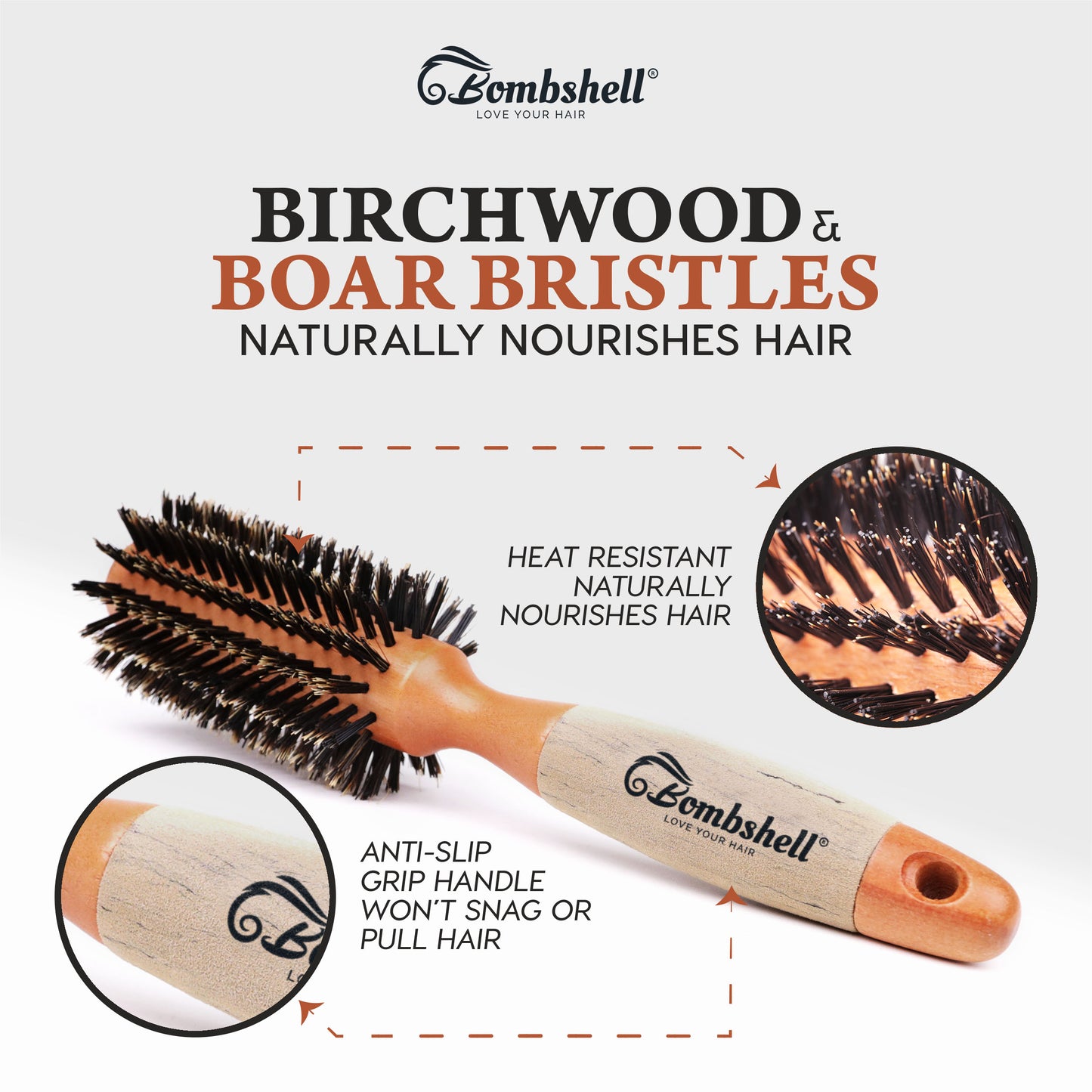Bombshell Birch Wood Round Brush — 2.25″