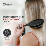 Bombshell Padded Cushion Standard size Hair Brush — Boar & Nylon  Bristle Hair Brush with Rubber Cushion Pad, Luxury Hair Brushes for Women and Men