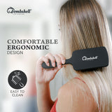 Bombshell Paddle Brush Large —  Static Free Cushioned Paddle Hair Brush with Finest Nylon Bristles, Soft Touch, Anti Slip, Paddle Brush for Blow Drying, Styling, Straightening