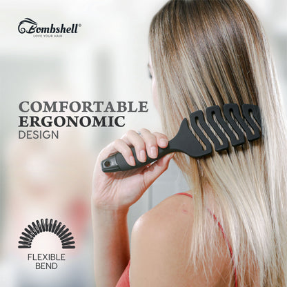 Bombshell Curved Flexible Vent Brush — Ball-Tip Nylon, 9.5″