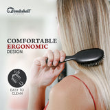 Bombshell Padded Cushion Pocket Hair Brush — Boar & Nylon  Bristle Hair Brush with Rubber Cushion Pad, Luxury Hair Brushes for Women and Men