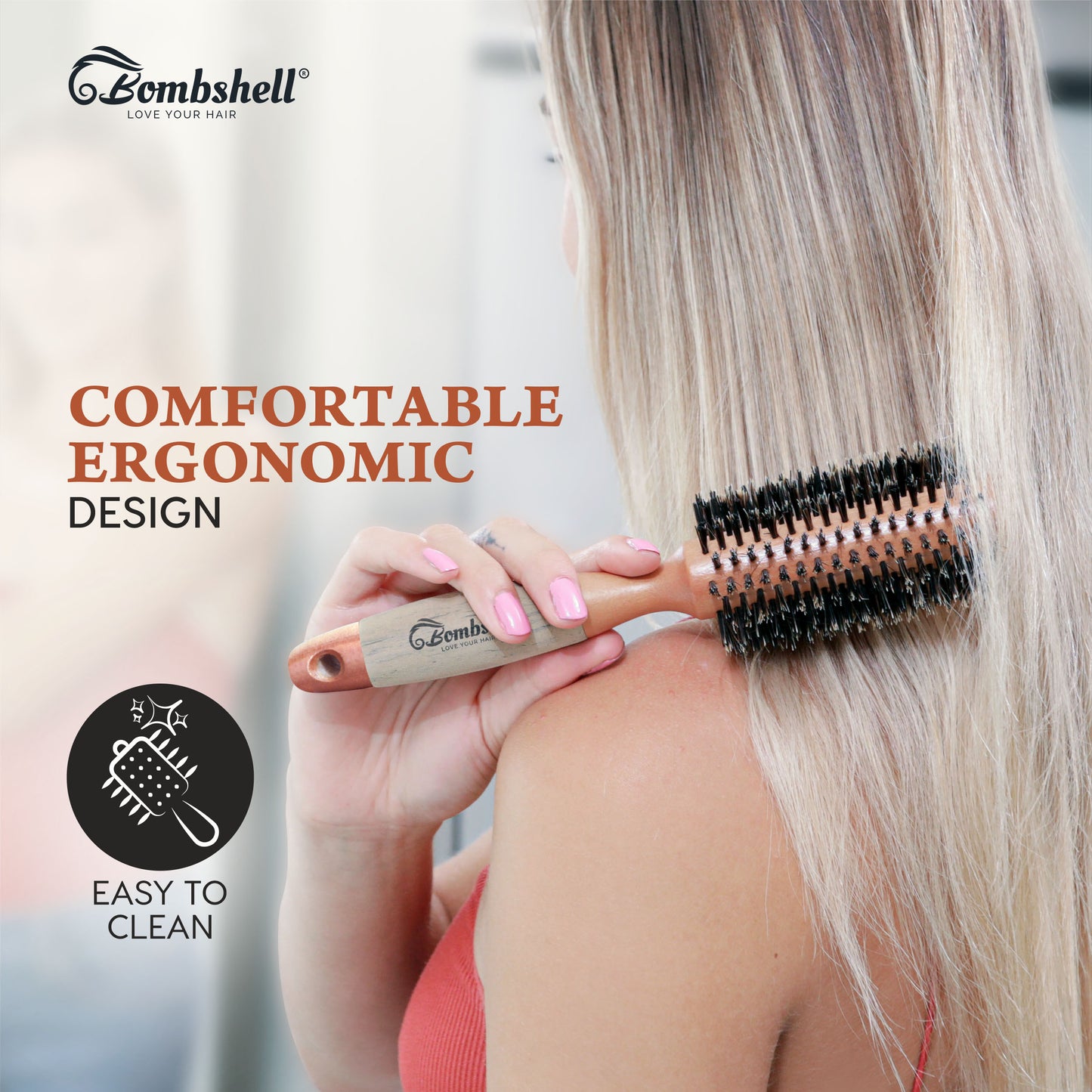Bombshell Birch Wood Round Brush — 2.25″