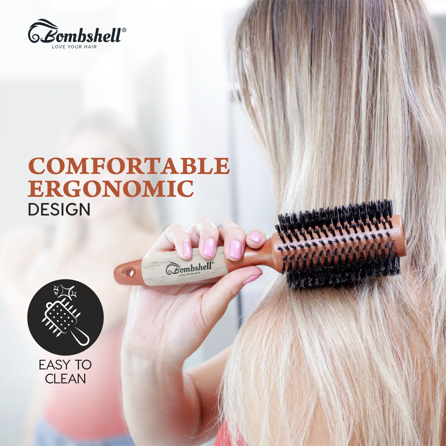 Bombshell Birch Wood Round Brush — 2.5″