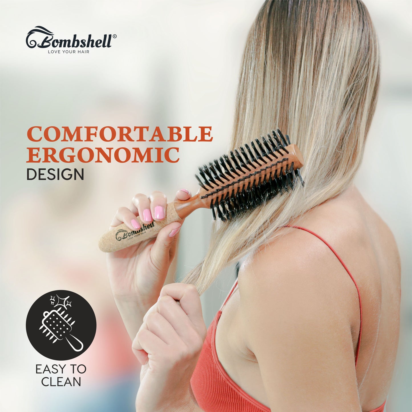 Bombshell Cork Round Brush — 2.5″