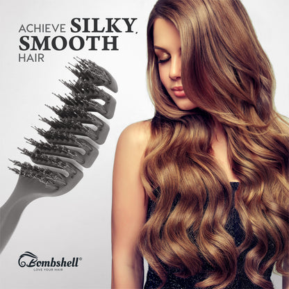 Bombshell Curved Flexible Vent Brush — Boar & Nylon, 9.5″