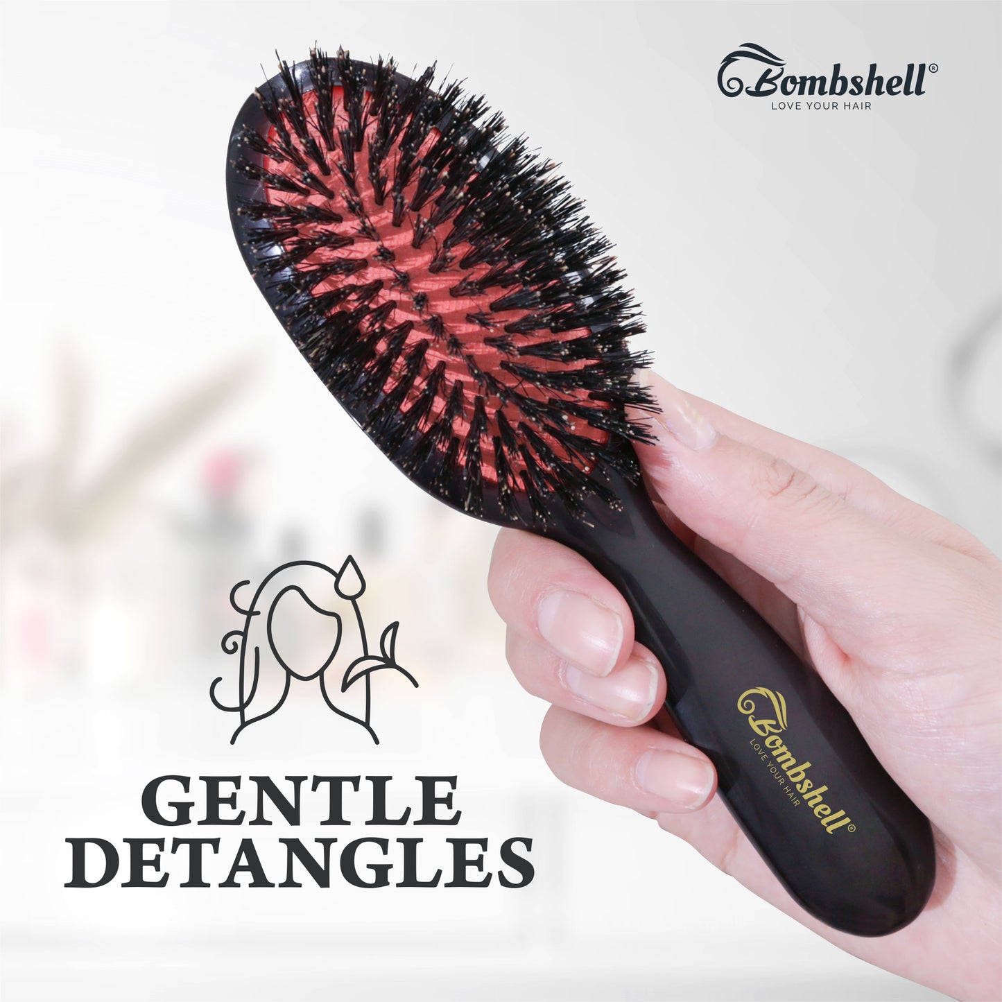 Bombshell Pocket Cushion Brush — 7″ Pure Boar