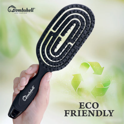Bombshell Oval Flexible Vent Brush — Ball-Tip Nylon, 9¾″