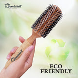 Bombshell Sustainable 3" Round Hair Brush — Birchwood and Cork Wood Hairbrush with Mixed Bristles, Ergonomic Boar Bristle Hair Brush Round for Blow Drying, Curling, and Styling