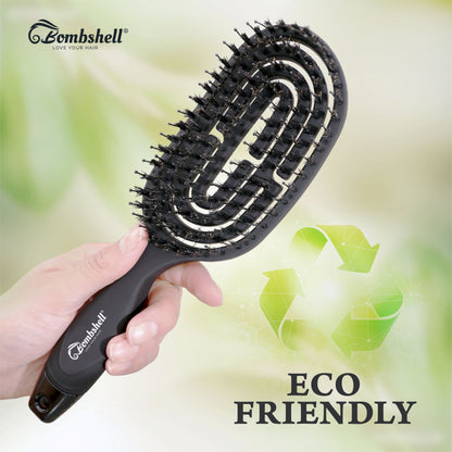 Bombshell Oval Flexible Vent Brush — Boar & Nylon, 9¾″